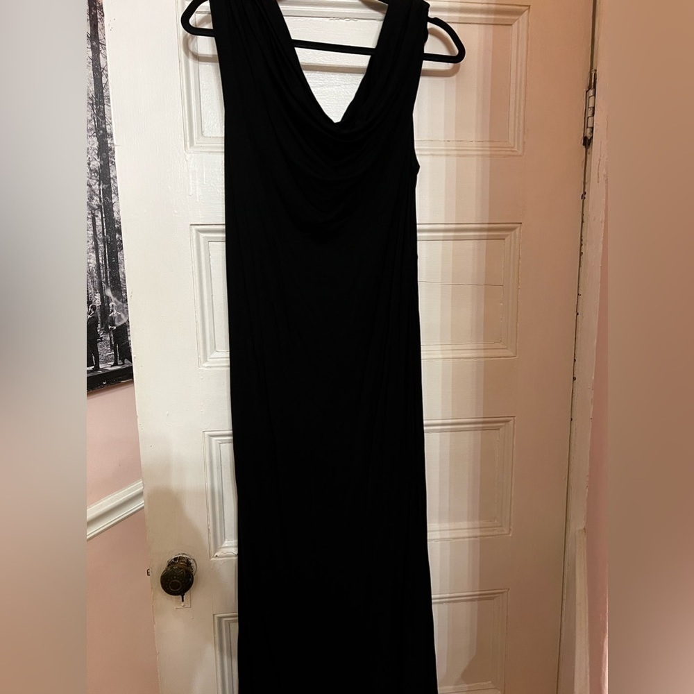 ASOS DESIGN Curve sleeveless drapey off shoulder maxi dress in black